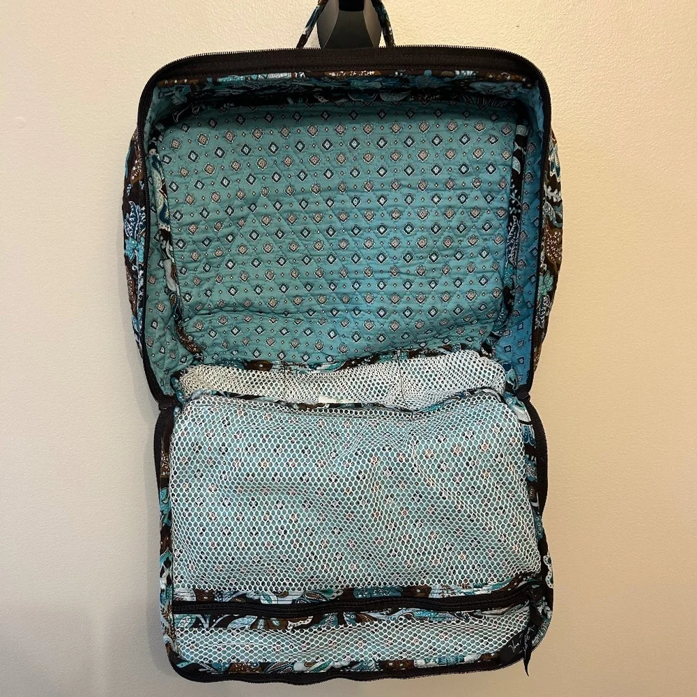 Vera Bradley Retired Java Blue Square Travel Case - Picture 2 of 2